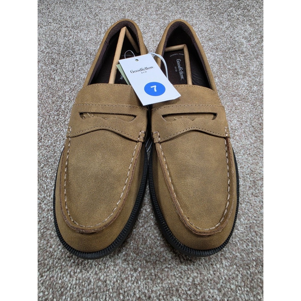 Goodfellow & Co Orson Brown Penny Loafers Mens Size 7 Memory Foam NWT